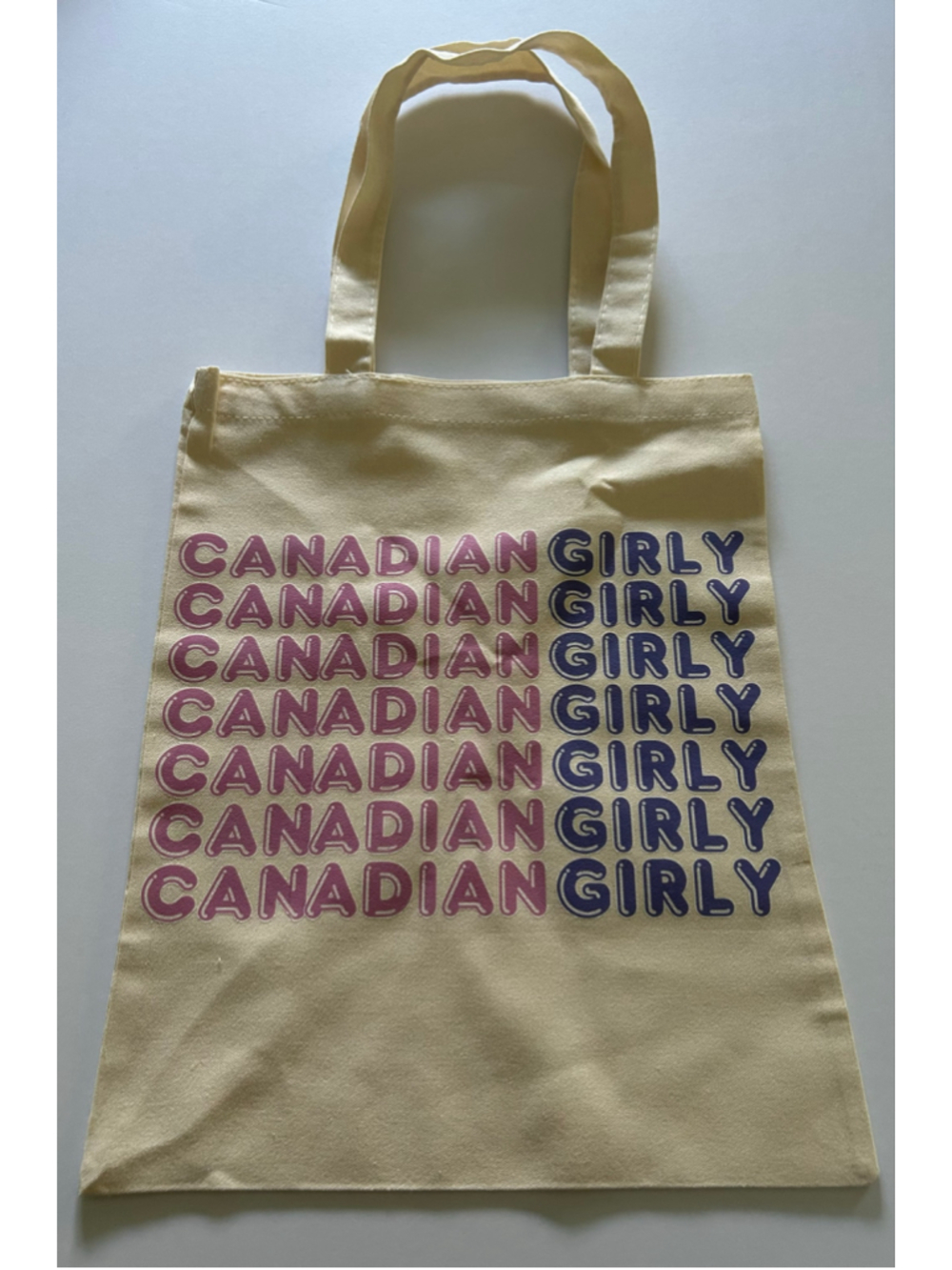 Women's Tote Bag Beige Pink Canadian Girly Graphic - Picture 3 of 3